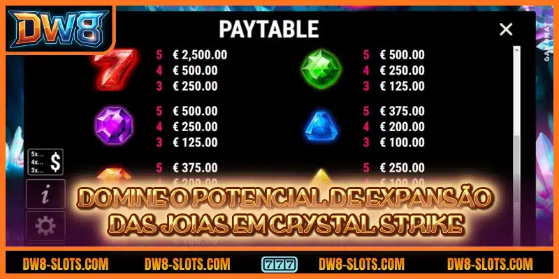 Domine o potencial de expansão das joias em Crystal Strike